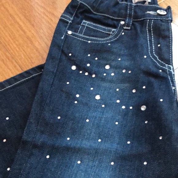 NWT, Microbe Denim Jeans with Crystals, Sz 2 (yo) - Picture 5 of 8